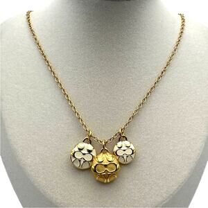 COACH Medallion Signature Charm Necklace